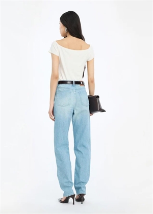 Lacina rib v-neck lace top Egret ROTATE